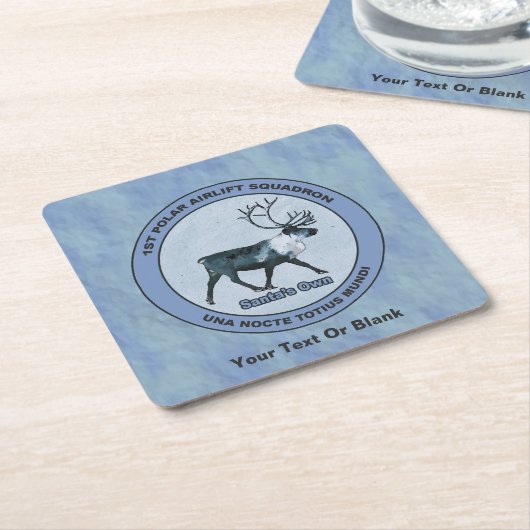 サンタの第1極エアリフト戦区 – 圧迫感 スクエアペーパーコースター (アングル)