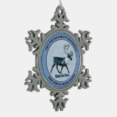 サンタの第1極エアリフト戦区 – 圧迫感 スノーフレークピューターオーナメント (左)