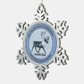 サンタの第1極エアリフト戦区 – 圧迫感 スノーフレークピューターオーナメント (右)