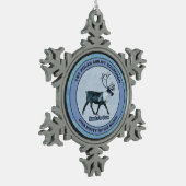 サンタの第1極エアリフト戦区 – 圧迫感 スノーフレークピューターオーナメント (左)