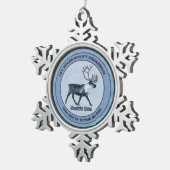 サンタの第1極エアリフト戦区 – 圧迫感 スノーフレークピューターオーナメント (右)