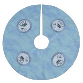 サンタの第1極エアリフト戦区 – 圧迫感 ブラッシュドポリエステルツリースカート (正面)