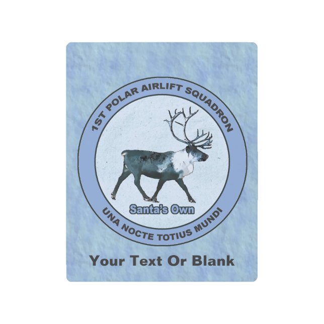 サンタの第1極エアリフト戦区 – 圧迫感 メタルプリント (正面)