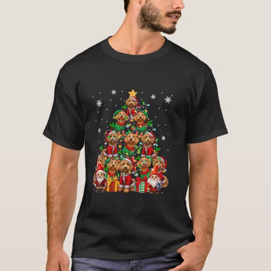 サンタの精オーストラリアン・ラブラドゥードル Xmas Tシャツ (正面)