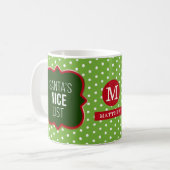 サンタの素敵なリストクリスマスフォトモノグラム名 マグカップ (正面左)