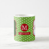 サンタの素敵なリストクリスマスフォトモノグラム名 マグカップ (中央)