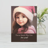 サンタの素敵なリスト写真クリスマスカード カード (スタンド正面)