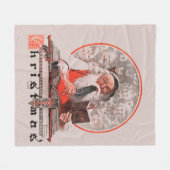 サンタの経費 フリースブランケット (正面(横))