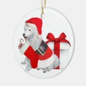サンタの続きのアメリカのエスキモー語 セラミックオーナメント (左)