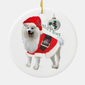 サンタの続きのアメリカのエスキモー語 セラミックオーナメント (裏面)