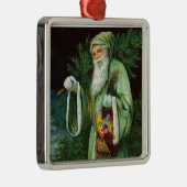 サンタの緑のオーナメント メタルオーナメント (右)