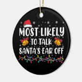 サンタの耳を家族のクリスマスから引き離す可能性が最も高い セラミックオーナメント (左)