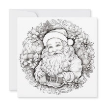 サンタの聖なるポインセチアのリース クリスマスのぬりえ 