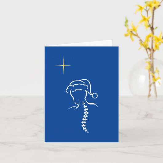 サンタの背中シルエットとベツレヘムの星のカード カード (黄色い花)