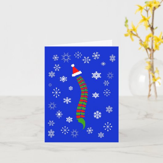 サンタの背骨カイロプラクティッククリスマスカード カード (黄色い花)