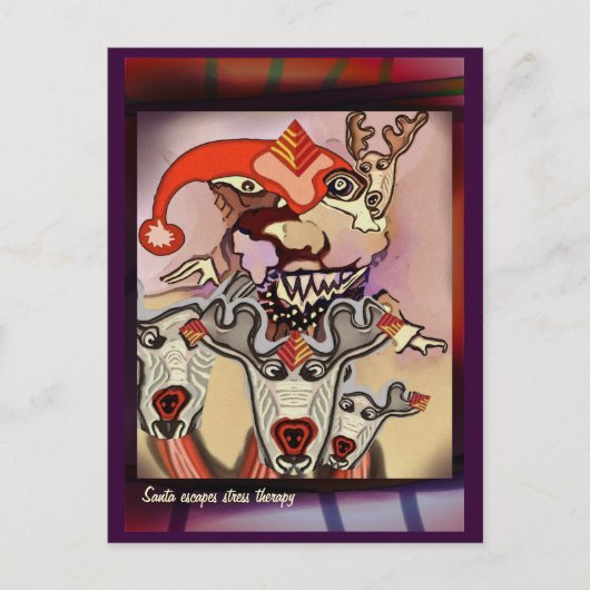 サンタの脱出のストレスのセラピー シーズンポストカード (正面)