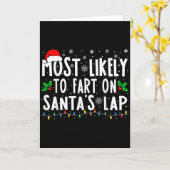 サンタの膝でおならをしそうな家族のマッチング カード (黄色い花)