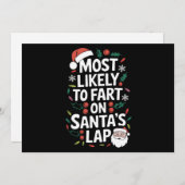 サンタの膝の上でおならをしそうな家族 顔合わせ シーズンカード (正面/裏面)