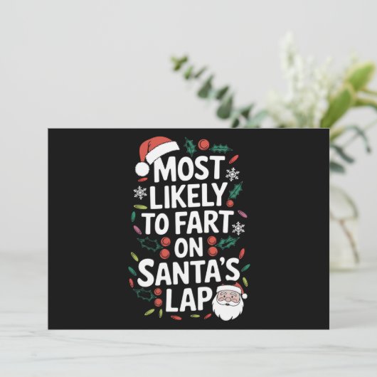 サンタの膝の上でおならをしそうな家族 顔合わせ シーズンカード (スタンド正面)