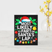 サンタの膝上でおならをしそうな家族 マッチング カード (黄色い花)