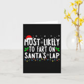 サンタの膝上でおならをしそうな家族 顔合わせ カード (黄色い花)