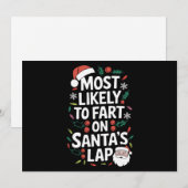 サンタの膝上でおならをしそうな家族 顔合わせ シーズンカード (正面/裏面)