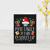 サンタの膝上でおならをすること間違いなしの楽しい家族クリスマス1 カード (黄色い花)