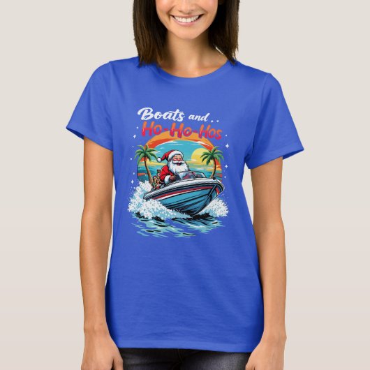 サンタの船とほっほっほー Tシャツ (正面)