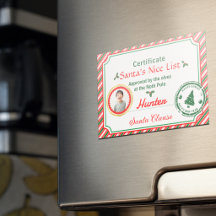 サンタの良い子リスト認定マグネット クリスマスフォト