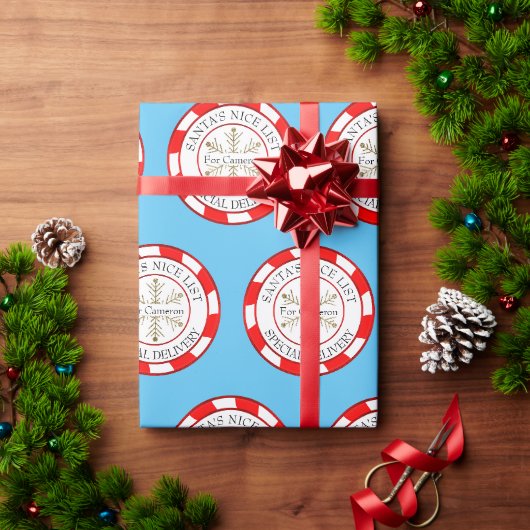 サンタの良い子リスト 名前入れ可能 クリスマス ラッピングペーパー (クリスマスギフト)