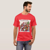 サンタの苦闘:包装が失敗 Tシャツ (正面フル)