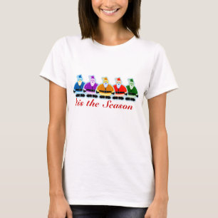 サンタの虹のデザイン Tシャツ