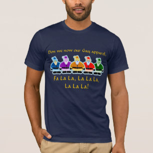サンタの虹の陽気な服装のクリスマスのデザイン Tシャツ