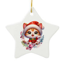 サンタの衣装を着たかわいい子猫クリスマス