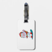 サンタの衣装を着た可愛遊いイェティ ラゲッジタグ (裏面縦)