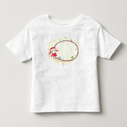 サンタの衣装を着た少女 トドラーTシャツ (正面)