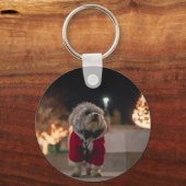 サンタの衣装を着た犬 キーホルダー (正面)