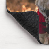 サンタの衣装を着た犬 マウスパッド (コーナー)