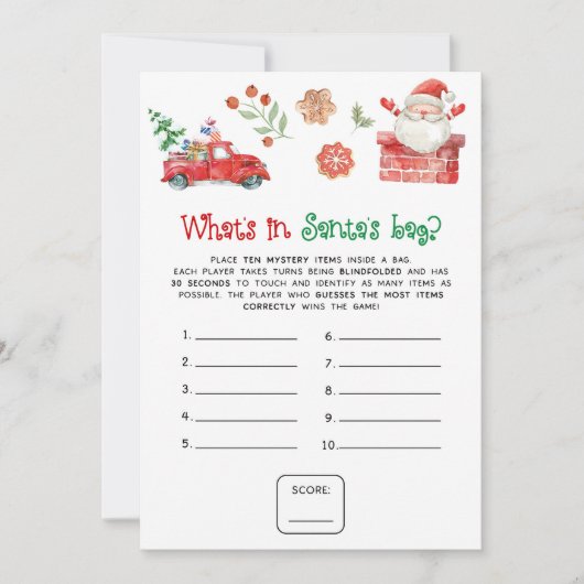 サンタの袋の中身は何?ゲーム シーズンカード (正面)