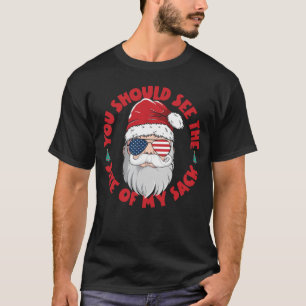 サンタの袋の大きさを見るだろおもしろいう Tシャツ