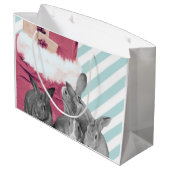 サンタの袋を覗くバニー ラージペーパーバッグ (裏面アングル)