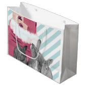 サンタの袋を覗くバニー ラージペーパーバッグ (正面アングル)