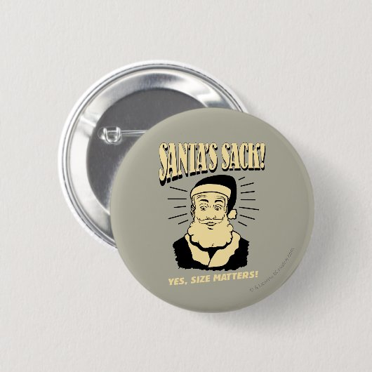 サンタの袋：Yes、サイズ 缶バッジ (正面&裏面)