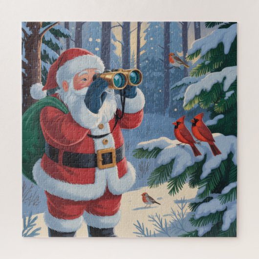 サンタの視点:クリスマスの鳥観察 ジグソーパズル (縦)