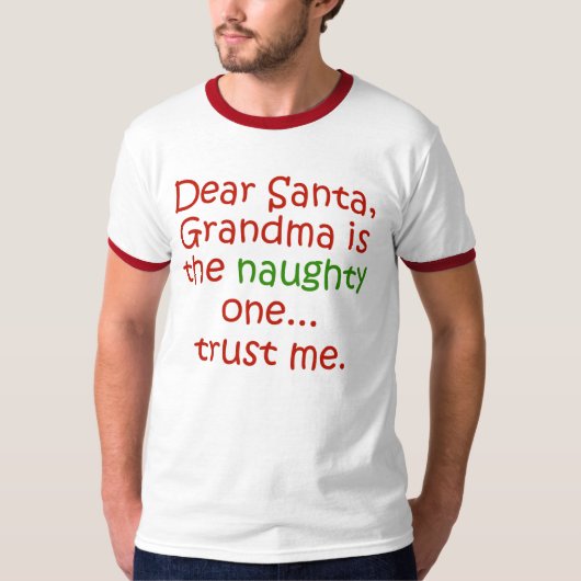サンタの親愛なるいけない祖母 Tシャツ (正面)