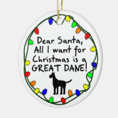 サンタの親愛なるグレートデーン セラミックオーナメント (左)