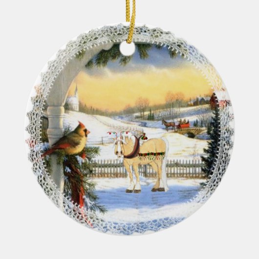 サンタの親愛なオーナメント セラミックオーナメント (正面)