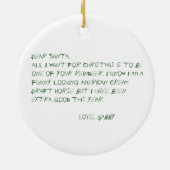 サンタの親愛なオーナメント セラミックオーナメント (裏面)