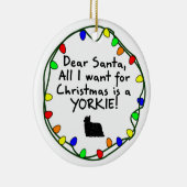 サンタの親愛なヨークシャーテリア セラミックオーナメント (右)