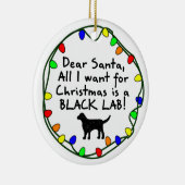 サンタの親愛な黒い実験室 セラミックオーナメント (右)